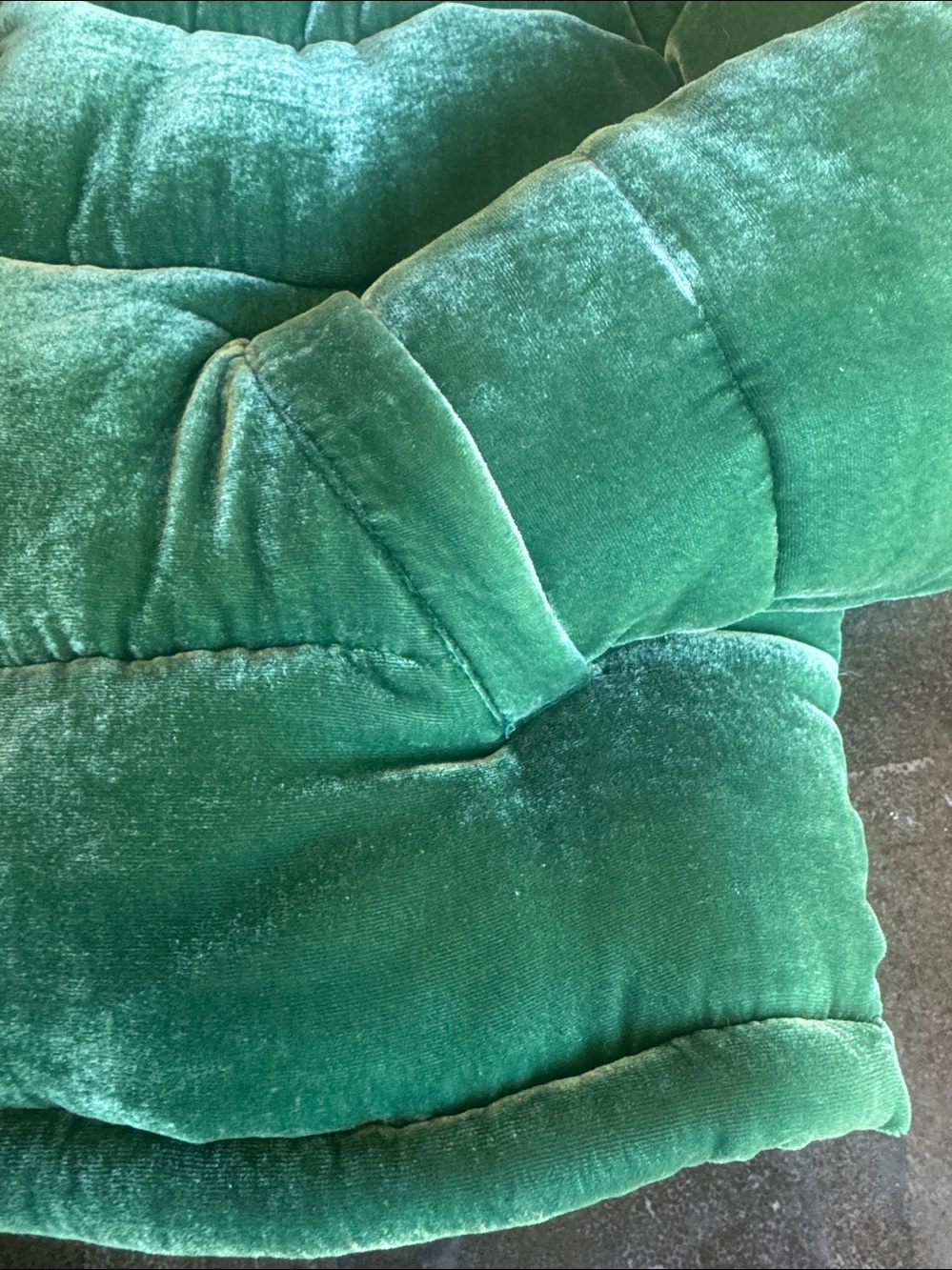Emerald Green Velvet Puffer Jacket Anthropologie - Picture 6 of 11